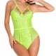 thumbnail image 5 of Conjunto de ropa interior sexy Mono de tela con pantalla de encaje Encantadora lencería sexy para mujeres adultas, verde fluorescente, L Methold XX000038-15, 5 of 7