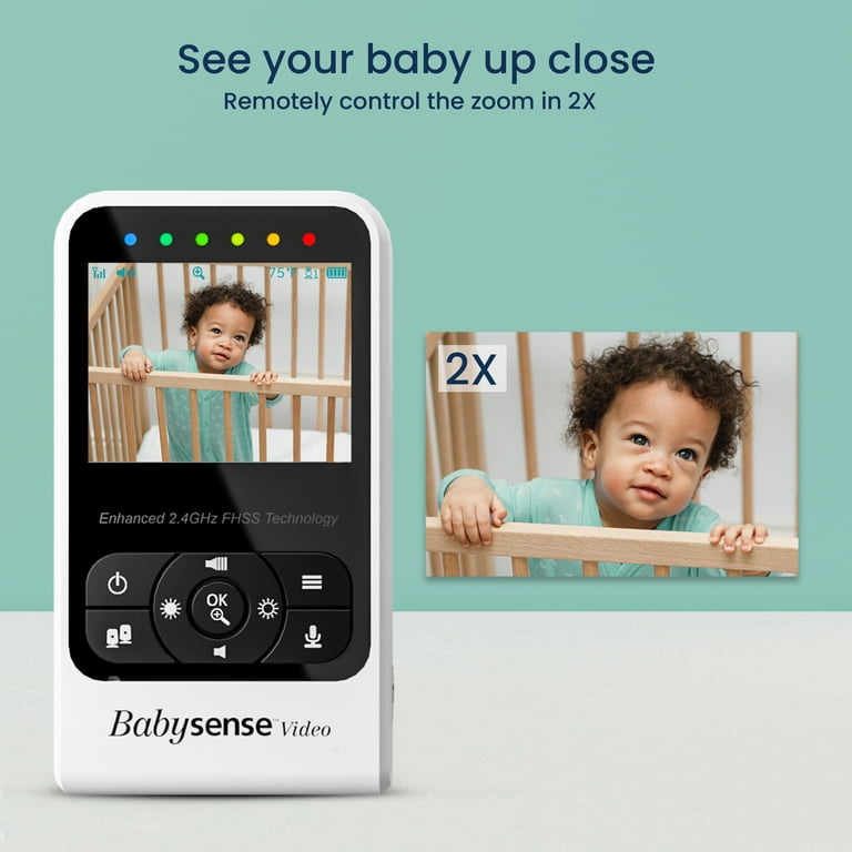 Babysense Compact Video Baby Monitor with Camera and Audio, Long
