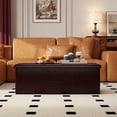 thumbnail image 4 of Costway 43 Inches Folding Storage Ottoman Bench with Side Pocket Storage Chest Brown, 4 of 10