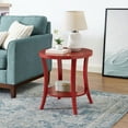thumbnail image 7 of Roundhill Furniture Perth Round End Table with Shelf, Red, 7 of 7
