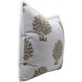 thumbnail image 4 of Fabdivine Block Print Throw Pillow Cover, 14x14 inch, Thick Cotton, White and Light Brown, 4 of 5