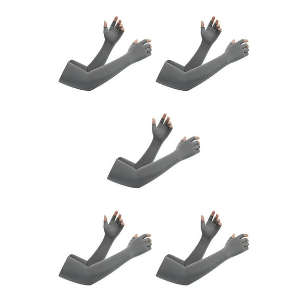 Greeniant 1 par de fundas de refrigeración antideslizantes de silicona para sombra de sol, portátiles, para deportes, conducción, Camping, Gris Tipo 2 5piezas