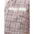thumbnail image 5 of INSPIRE CHIC Women's Tweed Knit Jacket Short Sleeve Crew Neck Cropped Cardigan Pink L, 5 of 6