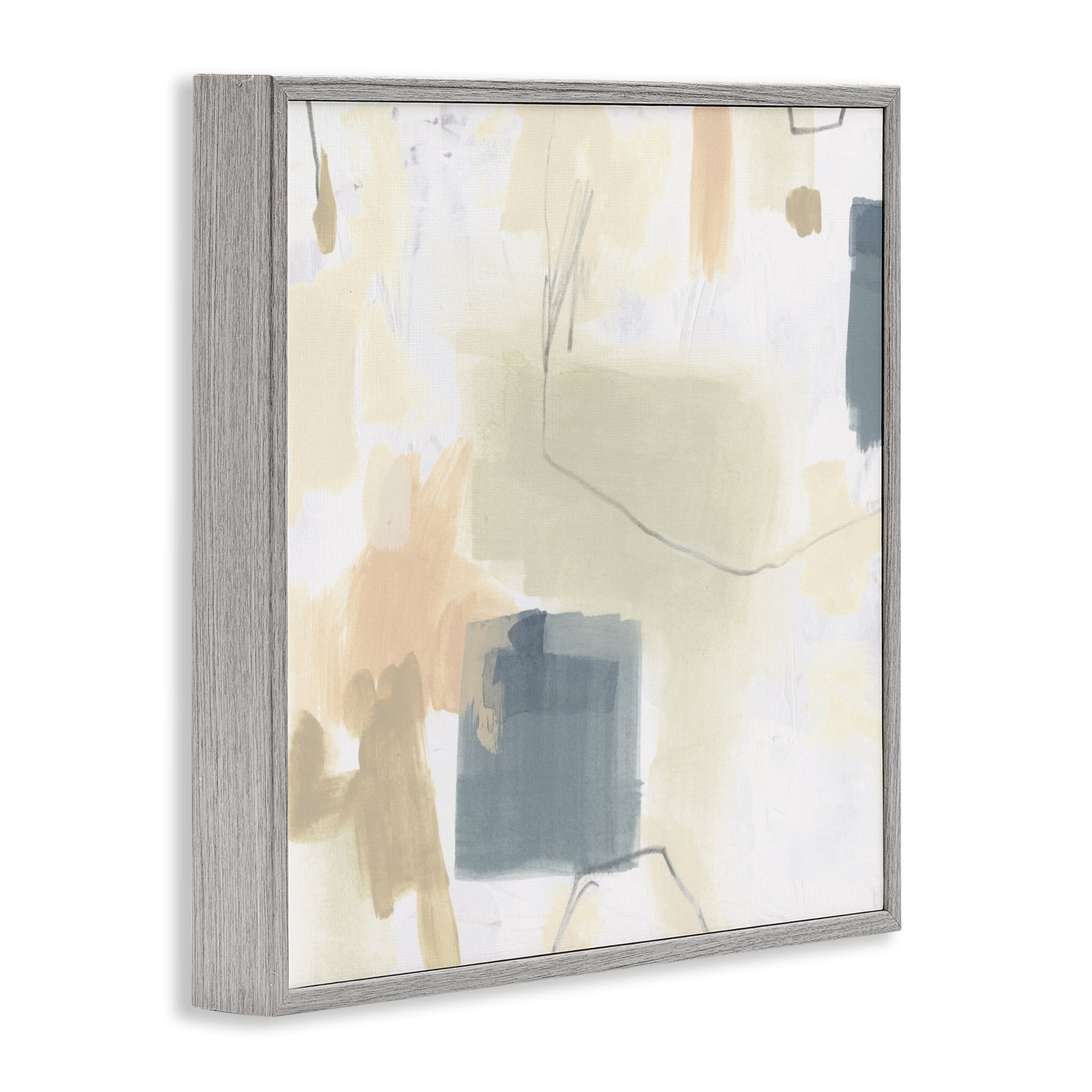Stupell Industries Minimal Plaster Line Gray Framed Giclee Art, design by June Erica Vess