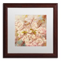 Trademark Fine Art "Rose Bush I" Canvas Art by Li Bo, White Matte, Wood Frame