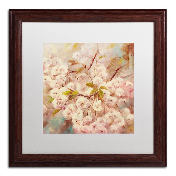 Trademark Fine Art "Rose Bush I" Canvas Art by Li Bo, White Matte, Wood Frame