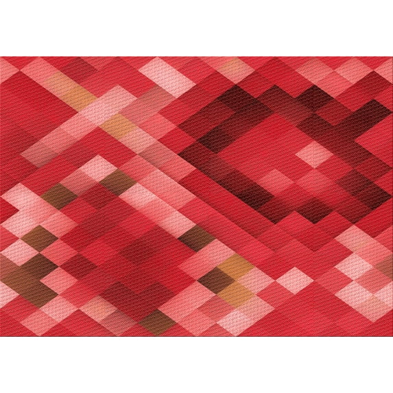 Ahgly Company Indoor Rectangle Patterned Shocking Orange Area Rugs, 2' x 4'