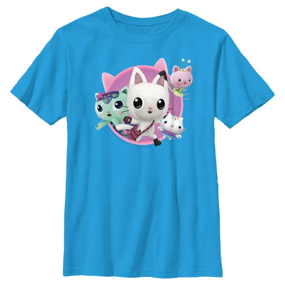 Boy's DreamWorks: Gabby's Dollhouse Pandy Paws and Friends  Graphic Tee Turquoise Medium