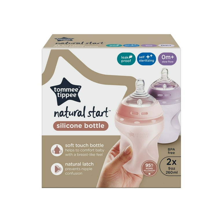 Tommee Tippee Silicone Anti-Colic Self-Sterilizing Baby Bottle 9oz