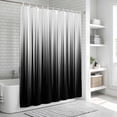 thumbnail image 6 of Black White Shower Curtain, Waterproof Shower Curtains for Bathroom, Modern Geometric Abstract Gradient Striped Washable Fabric Bathtub Curtain Set Bath Decor with 12 Hooks Stall 36"x72", 6 of 8