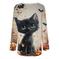 thumbnail image 4 of Hvot&aat Women's Halloween Printed Lightweight Tunics Tops Loose Fit Crewneck Long Sleeve Pullover Wear With Leggings, 4 of 4