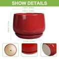 thumbnail image 3 of Ordivic 7 inch Red Ceramic Plant Pot with Saucer & Drainage Hole,Medium Indoor Outdoor Planter for Snake Plant, Pothos, ZZ Plant,Desk Table,Windowsill,Home Decor, 3 of 8
