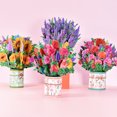 thumbnail image 2 of Mother's Day Gifts Flowers​ 3D Floral Basket Card Blue Base Multicolor Paper Blooms Butterfly Accent Greeting Card for Holiday Party, 2 of 3