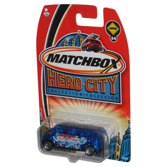 Matchbox Hero City Collection (2003) Blue Volkswagen Microbus Toy #54
