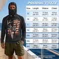 thumbnail image 6 of SEANATIVE Men's Outdoor Fishing Hoodie Sun Protection with Face Cover, Lightweight Portable Sun Block Top UV Protection Hooded Pullover for Travel Fishing, S, Deer American Flag, 6 of 7