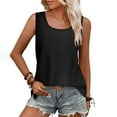 thumbnail image 3 of Womens Eyelet Tank Tops, Sleeveless Shirts for Women Summer Casual Hollow Solid Color Crewneck Dressy Blouses, 3 of 6