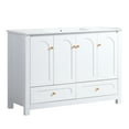 thumbnail image 6 of 48" Bathroom Vanity Combo in White with Ceramic Sink | Perfect for Bathroom Organization | Meticulously Made of Solid Wood and MDF | Silent Soft-Close for Better Routine, 6 of 7