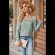 thumbnail image 5 of Blusa de Verano con Escote Cuadrado y Hombros Descubiertos para Mujer Verde Oscuro S, 5 of 8