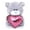 Gray With Pink Heart, variant on Made by Aliens Personalized Brown Qbeba Teddy Bear Stuffed Animal Plush Toy -With Pink Heart Pillow- Perfect Gift for Valentine Day -Christmas- Birthday-6 Inches