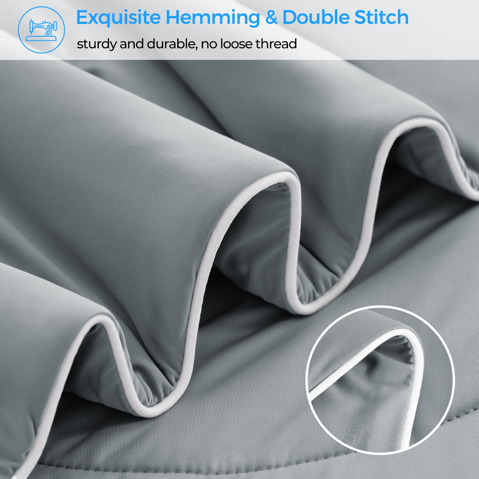EMONIA Cooling Blanket King Size, Double-Sided Cooling Comforter for Hot Sleepers and Night Sweats, Soft Summer Cool Blanket, All-Season Lightweight Bed Comforter (Light Gray 108"x90")