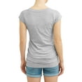 thumbnail image 2 of Oh! Mamma Maternity Basic V-Neck Tee With Flattering Side Ruching (Women's and Women's Plus), 2 of 4