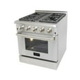 thumbnail image 3 of CROWN 30" Professional Stainloess Steel Dual Fuel 4.2 cu. ft Electric Oven Gas Range ARD3001, 3 of 12