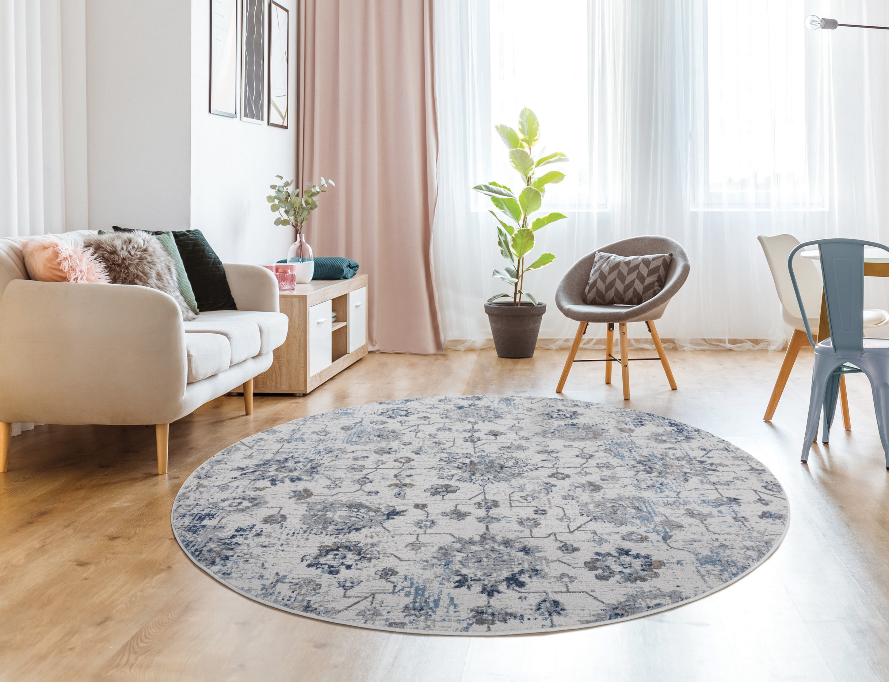 United Weavers Dawson Fireboard Transitional Trellis Runner Rug, Blue, 2'7" x 7'4"