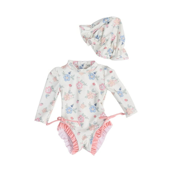 Gerichy Toddler Girl Swimsuit,Girls Bathing Suit Toddler Girls Sleeveless Striped Cartoon Prints Swimwear Beach Onesie Swimsuit Bikini