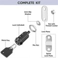 thumbnail image 2 of Cabinet Lock with Key, 5/8 Inch Heavy Duty Tubular Cam Lock for RV Compartment Storage Lock, Full S, 2 of 4