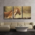 thumbnail image 2 of wall26 - 3 Piece Canvas Wall Art - Red Border Collie Dog and Horse Together at Sunset in Summer - Modern Home Art Stretched and Framed Ready to Hang - 16"x24"x3 Panels, 2 of 3