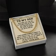 thumbnail image 4 of To My Son - Never Forget That - From Dad, Cuban Link Chain, Stainless Steel or Yellow Gold, Message Card & Gift Box, 4 of 5