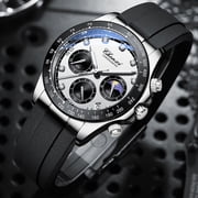 CHENXI Original Mens Watches Top Luxury Business Moon Phase Wrist Watch Men Waterproof Chronograph Male Sport Quartz Clock