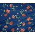 thumbnail image 4 of oneOone Polyester Lycra Royal Blue Fabric Flower & Leaves Watercolor Quilting Print Sewing Fabric By The Yard 56 Inche Wide, 4 of 4