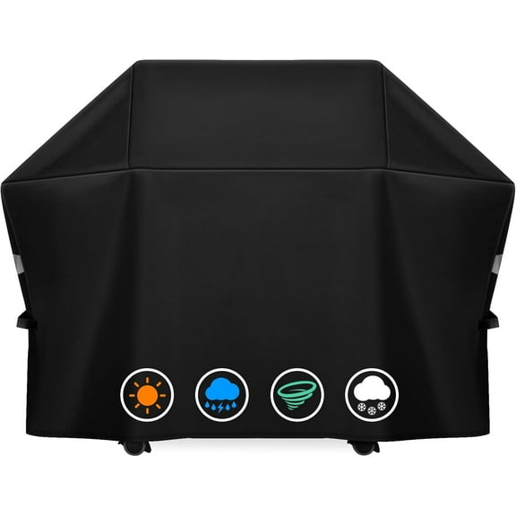 Heavy Duty Grill Cover Fit for Napoleon 61500 Prestige PRO 500 and Prestige 500 Gas BBQ Grills,All Weather Protection Waterproof Cover Black