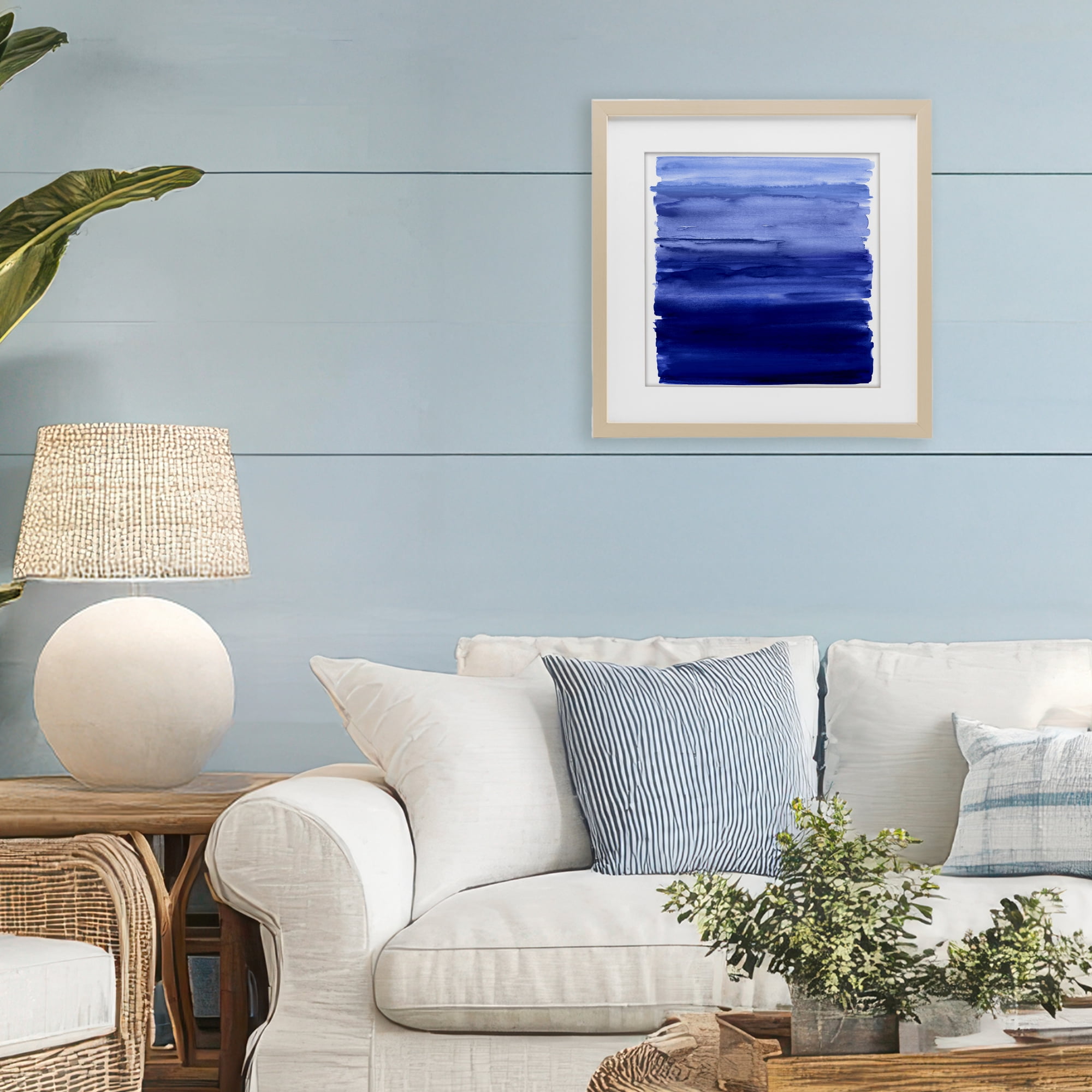Stupell Industries Indigo Ombre Gradient Birch Framed Print Under Glass, design by Allie Corbin