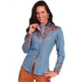 thumbnail image 1 of Scully PL-654-BLU-XXL Womens Western Shirt - Blue- 2 Extra Large, 1 of 2