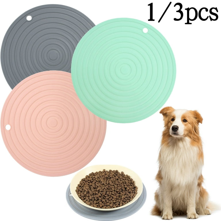 Leashboss Splash Mat Silicone Dog Food Mat With Tall Lip - Beige XL - 12  requests