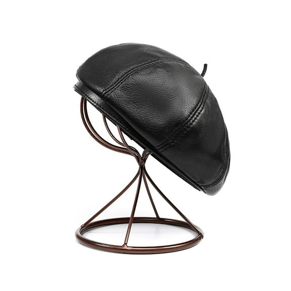 Pudi Women Genuine Leather Beret Cap Hat 2021 Brand New Men Real Sheep Leather Newsboy Berets Caps Hats HL931 ,Classic Design
