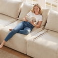 thumbnail image 2 of EnHomee Modular L-Shaped Sectional Sofa for Livingroom Boneless Convertible Cloud Sofa Couch for Home, White(Corduroy), 2 of 12