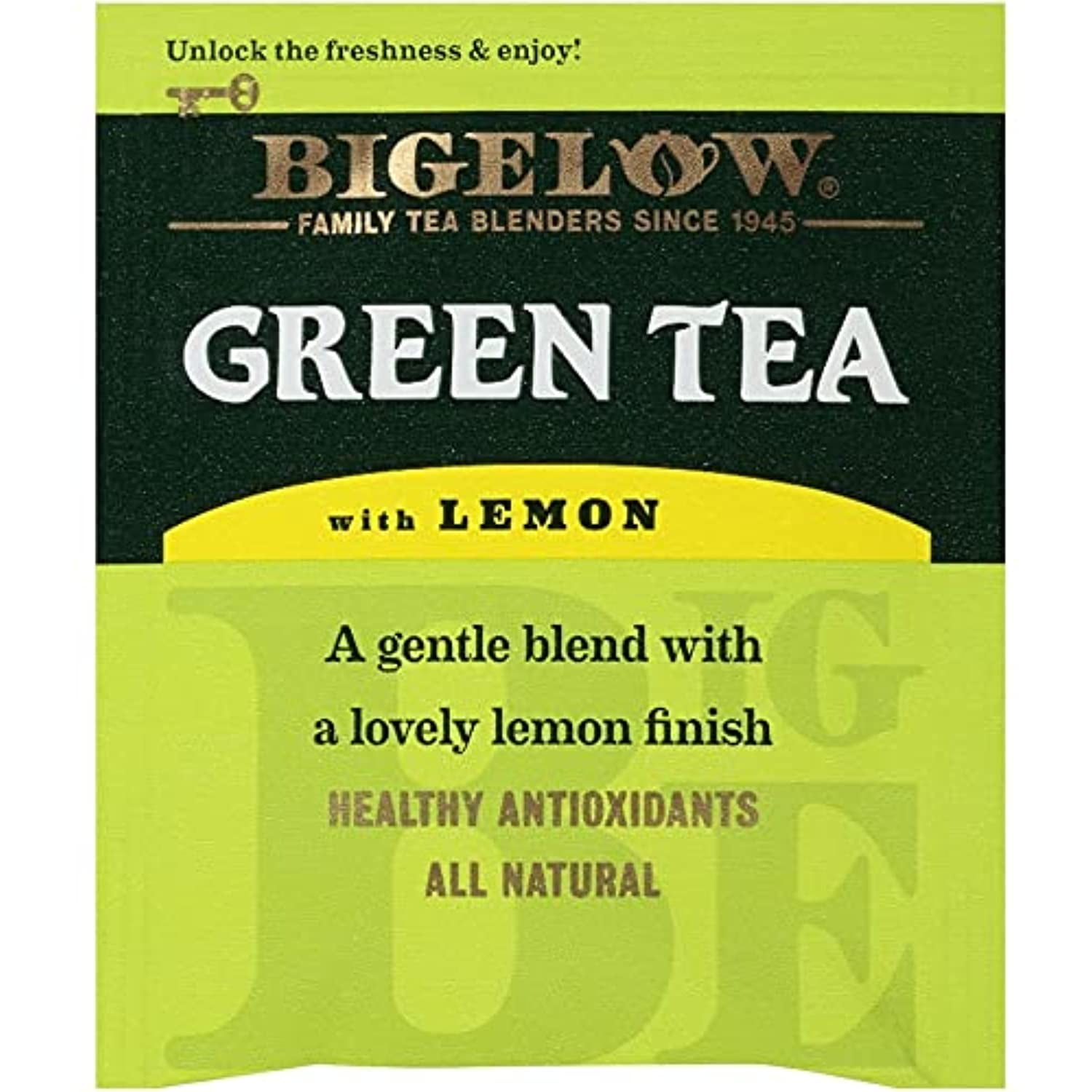Bigelow Green Tea With Lemon Tea Bags 20-Count Box, (Pack Of 6), Caffeinated 120 Tea Bags Total
