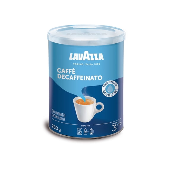 Lavazza Caff Decaffeinato Ground Coffee, Caffeine-Free Espresso, Medium Roast, 250 g