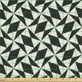 thumbnail image 2 of Modern Fabric by the Yard, Geometric Sharp Diamond Rhombuses Inside Square Frames Tiling Mosaic Art, Decorative Upholstery Fabric for Sofas and Home Accents, Eggshell and Black by Ambesonne, 2 of 5