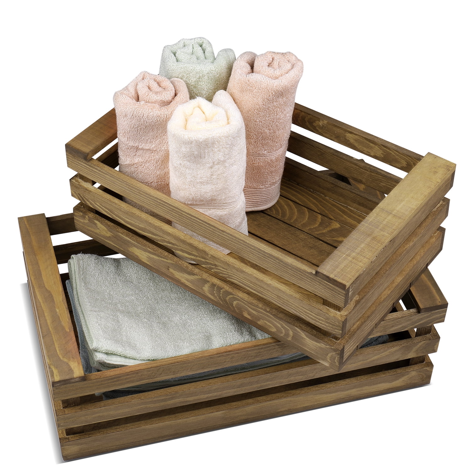 Buy Decorative Storage Wooden Crates - Rustic Style Finish Vintage Wood ...