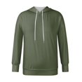 thumbnail image 5 of Women's Plus Size Pullover Hoodie Solid Color Long Sleeve Hooded Sweatshirt, Cozy and Warm Fall Winter Casual Fashion Top with Soft Fabric for Everyday Wear and Outdoor Activities,Army Green,4XL, 5 of 7
