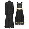 thumbnail image 2 of Kaerm Women Liturgical Praise Dance Outfits 2pcs Worship Spiritual Modern Lyrical Dance Dress Black M, 2 of 6