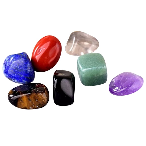 7 Pcs Tumbled Polished Natural Healing Crystals Stones, Large Granule Natural Stone Chips Ornaments Irregular Stone Decorative Pebbles For Yoga Meditation Aromatherapy Decoration