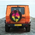 thumbnail image 6 of Naloa Flamingo And Palm Trees At Sunset PVC Leather Spare Tire Wheel Cover Spare Tire Cover, for Car Truck SUV Camper Trailer Universal Fit(14-17in)-16 inch, 6 of 6