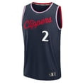 thumbnail image 2 of Men's-Fanatics Kawhi Leonard Navy LA Clippers Fast Break Icon Jersey, 2 of 3