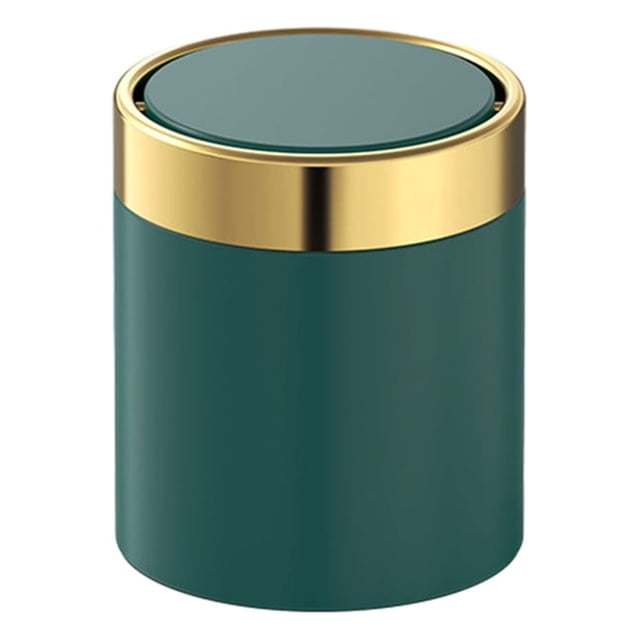 Baohd Convenient Garbage Can Silent Opening And Closing Trash Bin Wide Application Pine Leaf Green 1.5L
