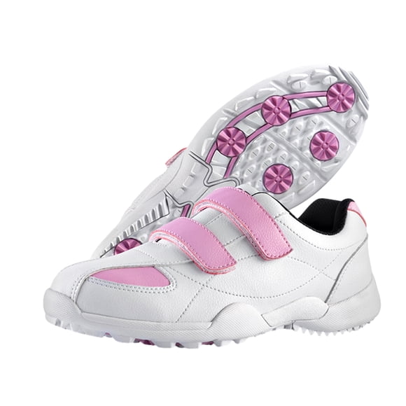 PGM Golf Shoes Simple Golf Caddies Shoes For Children Boys Girls Waterproof Comfortable Sports Shoes For Golf Match Running Pink 37